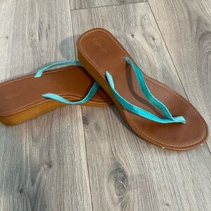 Apt. 9 Brown and Blue Sandals with Wedge